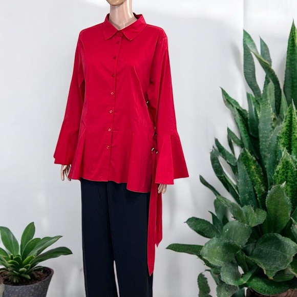 Midnight Velvet “Serena” Red High-Low Tunic - Picture 9 of 16